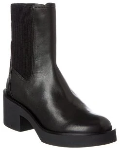 Stuart Weitzman Gotham Knit & Leather Bootie Women