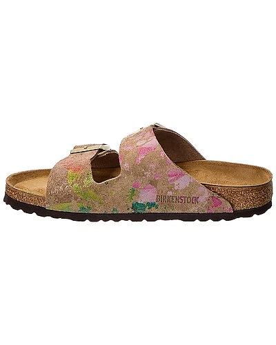 Birkenstock Arizona Velour Crush Leather Narrow Sandal Women 4 Birkenstock Arizona Velour Crush Leather Narrow Sandal Women - Image 2