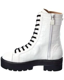 Stuart Weitzman Ryder Ultralift Croc-Embossed Leather Bootie Women -Valentino shop 1311278148 RLLD 2