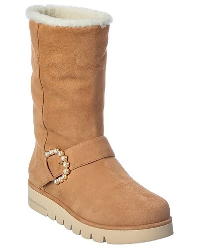 Stuart Weitzman Piper Lift Chill Suede & Shearling Bootie Women 3 Stuart Weitzman Piper Lift Chill Suede & Shearling Bootie Women