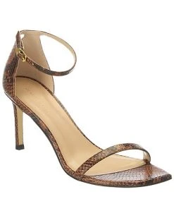 Stuart Weitzman Amelina 75 Snake-Embossed Leather Sandal Women