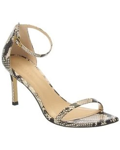 Stuart Weitzman Amelina 75 Snake-Embossed Leather Sandal Women