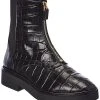 Stuart Weitzman Lodge Zip Croc-Embossed Leather Bootie Women -Valentino shop 1311311682 RLLD 1