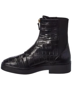 Stuart Weitzman Lodge Zip Croc-Embossed Leather Bootie Women -Valentino shop 1311311682 RLLD 2