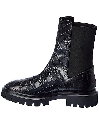 Stuart Weitzman Ultra Lug Croc-Embossed Leather Bootie Women 4 Stuart Weitzman Ultra Lug Croc-Embossed Leather Bootie Women - Image 2