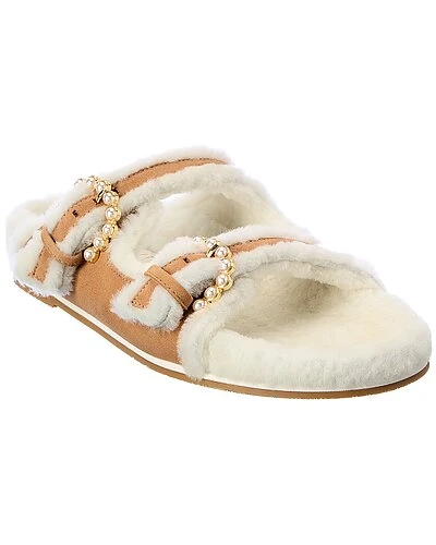 Stuart Weitzman Piper Chill Suede & Shearling Slide Women 3 Stuart Weitzman Piper Chill Suede & Shearling Slide Women