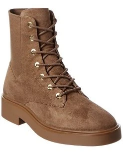 Stuart Weitzman Henley Suede Combat Boot Women