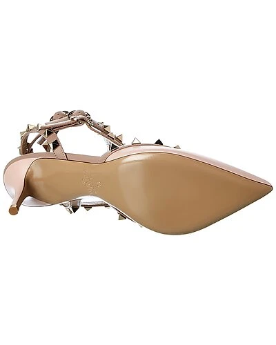 Valentino Rockstud Caged 65 Leather Ankle Strap Pump Women 6 Valentino Rockstud Caged 65 Leather Ankle Strap Pump Women - Image 4