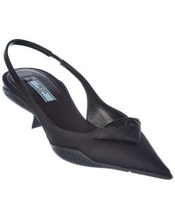 Prada Nylon Pointy-Toe Slingback Pump Women