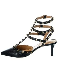 Valentino Rockstud Caged 65 Grainy Leather Ankle Strap Pump Women -Valentino shop 1313048943 RLLD 2