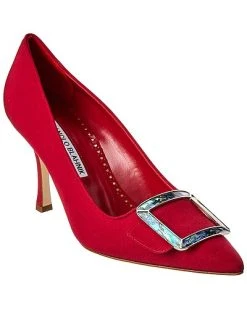 Manolo Blahnik Ysale 90 Silk Pump Women