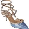 Valentino Rockstud Caged 65 Patent Ankle Strap Pump Women