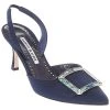 Manolo Blahnik Ysli 70 Silk Slingback Pump Women