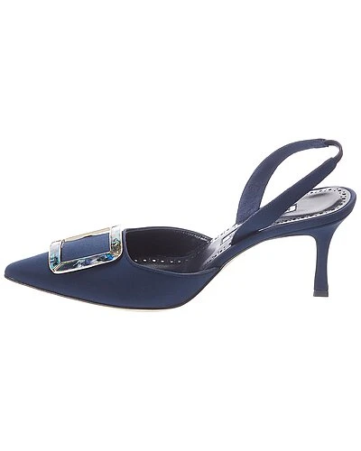 Manolo Blahnik Ysli 70 Silk Slingback Pump Women 4 Manolo Blahnik Ysli 70 Silk Slingback Pump Women - Image 2