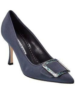 Manolo Blahnik Ysale 90 Silk Pump Women