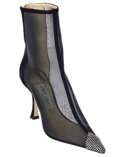 Jimmy Choo Naidoo 90 Mesh & Suede Bootie Women