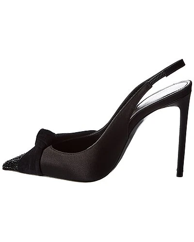 Saint Laurent Zoe 105 Satin & Suede Slingback Pump Women 4 Saint Laurent Zoe 105 Satin & Suede Slingback Pump Women - Image 2