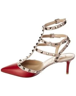 Valentino Rockstud Caged 65 Leather Ankle Strap Pump Women -Valentino shop 1313148532 RLLD 2