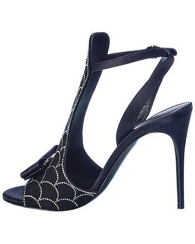 Salvatore Ferragamo Lascari Satin & Suede Sandal Women 4 Salvatore Ferragamo Lascari Satin & Suede Sandal Women - Image 2