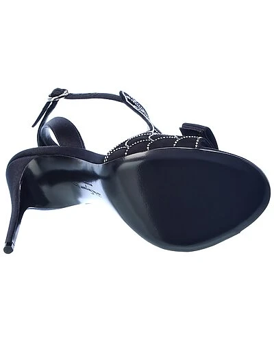 Salvatore Ferragamo Lascari Satin & Suede Sandal Women 6 Salvatore Ferragamo Lascari Satin & Suede Sandal Women - Image 4