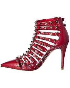 Valentino Rockstud Alcove 100 Leather Bootie Women -Valentino shop 1313172688 RLLD 2