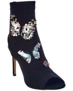 Valentino Butterfly 90 Knit & Suede Bootie Women