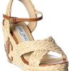 Jimmy Choo Dellena 100 Raffia & Leather Wedge Sandal Women 2 Jimmy Choo Dellena 100 Raffia & Leather Wedge Sandal Women -Valentino shop 1313215059 RLLD 1
