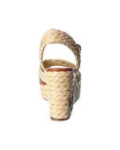 Jimmy Choo Dellena 100 Raffia & Leather Wedge Sandal Women -Valentino shop 1313215059 RLLD 3