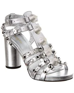 Balenciaga Giant Studded Metallic Leather Sandal Women