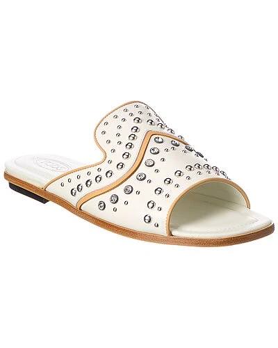 Tod's Crystal Stud Leather Sandal Women 3 Tod's Crystal Stud Leather Sandal Women