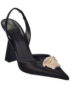 Versace La Medusa Satin Slingback Pump Women