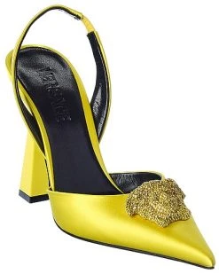 Versace La Medusa Satin Slingback Pump Women