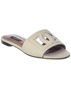 Dolce & Gabbana Logo Leather Sandal Women