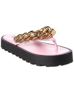 Versace Chain Detail Leather Sandal Women