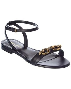 Saint Laurent Maillon Leather Sandal Women
