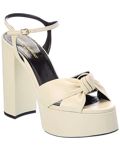 Saint Laurent Bianca 85 Leather Platform Sandal Women 3 Saint Laurent Bianca 85 Leather Platform Sandal Women