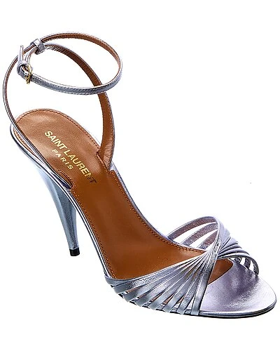 Saint Laurent Tina 100 Leather Sandal Women 3 Saint Laurent Tina 100 Leather Sandal Women