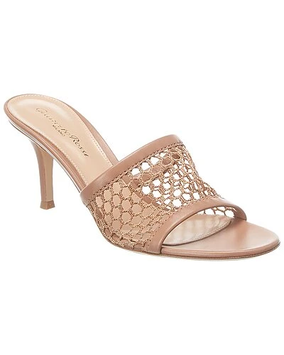 Gianvito Rossi Jamaica 70 Leather & Mesh Sandal Women 3 Gianvito Rossi Jamaica 70 Leather & Mesh Sandal Women