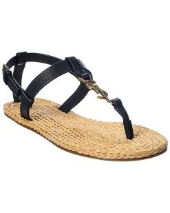 Saint Laurent Cassandra Leather Sandal Women