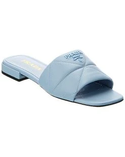 Prada Logo Padded Leather Sandal Women