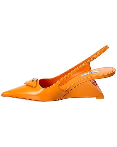 Prada Brushed Leather Pointy-Toe Slingback Pump Women 4 Prada Brushed Leather Pointy-Toe Slingback Pump Women - Image 2