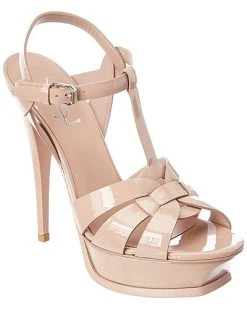 Saint Laurent Tribute 105 Patent Platform Sandal Women