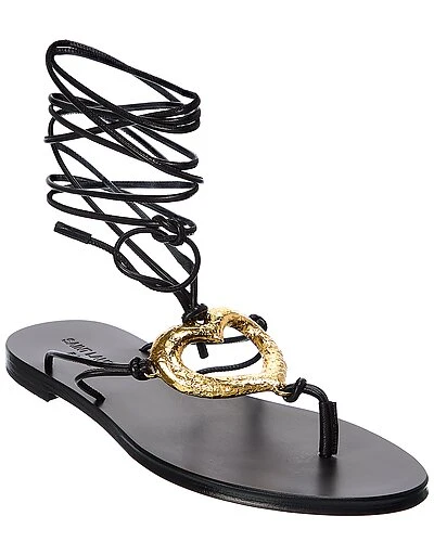 Saint Laurent Ove Leather Sandal Women 3 Saint Laurent Ove Leather Sandal Women