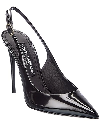 Dolce & Gabbana Logo Patent Slingback Pump Women 3 Dolce & Gabbana Logo Patent Slingback Pump Women