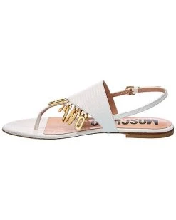 MOSCHINO Logo Lettering Leather Sandal Women -Valentino shop 1313344663 RLLD 2