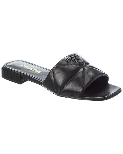 Prada Logo Padded Leather Sandal Women 3 Prada Logo Padded Leather Sandal Women