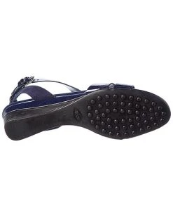 Tod's Patent & Suede Wedge Sandal Women -Valentino shop 1313352006 RLLD 4