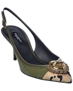Dolce & Gabbana Votion Canvas & Leather Slingback Pump Women