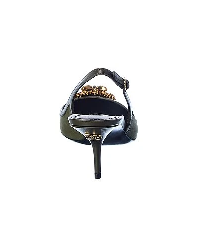 Dolce & Gabbana Votion Canvas & Leather Slingback Pump Women 5 Dolce & Gabbana Votion Canvas & Leather Slingback Pump Women - Image 3