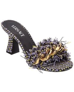 Versace Medusa Chain Tweed Sandal Women